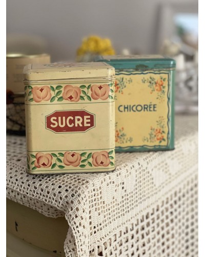 TIN CAN WITH ROSE PATTERN "SUCRE"
