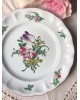 Assiette plate Lunéville KG décor réverbère fleuri peint à la main, Fin 19ème - début 20ème siècle