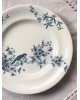 Assiette plates - Longwy - Modèle Mignon A - Décor floral  oiseau 1870 - 1914