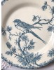 Assiette plate terre de fer, Gien "Provençal" oiseau Linotte 1886 - 1938