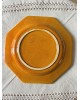 Assiette Pichon Uzes octogonale jaune bordure perle XXème
