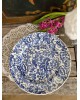 Assiette BORDEAUX VIEILLARD D JOHNSTON Porcelaine opaque, décor bleu de fleurs 19 eme