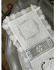 Nappron rectangle blanc style rustique crochet et dentelle fait main en coton