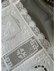Nappron rectangle blanc style rustique crochet et dentelle fait main en coton