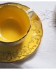 Tasse avec sous tasse Digoin Sarreguemines :jaune