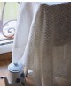 Ancien grand napperon au crochet fait main en coton blanc