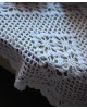 Napperon en tricot fait main rectangulaire blanc