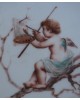 Plat porcelaine de Limoges décor romantique angelot