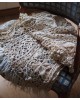 Ancien chemin de table tricot fait main beige