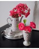 Cafetière décor petite fleur rose et un mazagran décor petite fleur rose