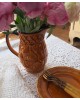 Vase marron décor fruits