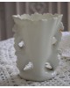 Vase porcelaine blanc décor floral