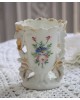 Vase porcelaine blanc décor floral