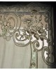 Rideau ancien, dentelles, décor floral, rectangulaire, avec 4 anneaux