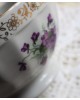 Bol blanc avec liseret or décor violettes porcelaine de Limoges Sofafils