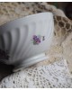 Bol en porcelaine de France sur piedouche motifs bouquet de violettes