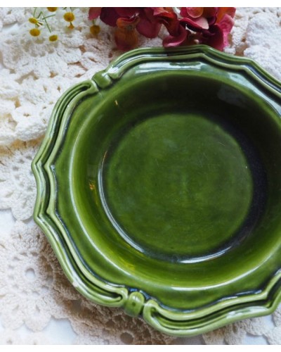 Assiette creuse couleur olive Pichon Uzès