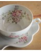 Tasse et sous tasse thé, limoges, décor roses