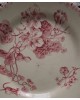 Assiette rose porcelaine opaque de Gien, terre de fer, modele Capucines