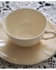 Tasse et sous tasse café ou thé, sarregeuemines couleur ivoire