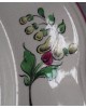 Compotier pied douche demi porcelaine Lunéville décor fleurs prinptems