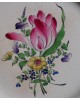 Compotier pied douche demi porcelaine Lunéville décor fleurs prinptems