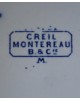 Assiette Creil&Montereau B&Cie bleue liseré marron