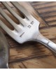 Lot cuiellère et fourchette métal argenté poinçon 84 or avec un porte couteau ancien en verre forme pyramidale