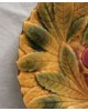 Assiette à dessert Sarreguemines, en Barbotine, décor cerises