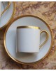 Tasse à moka et sous tasse blanc liseré doré porcelaine pure de Limoges Raynaud