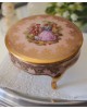 Boite à bijoux rose en porcelaine Limoges JS décor romantique