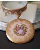 Boite à bijoux rose en porcelaine Limoges JS décor romantique