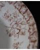 Petit plat creux porcelaine opaque de Gien No2215 ivoire et frise marron 1886 - 1938