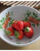 Egouttoir à fruit décor fraises porcelaine de Limoges