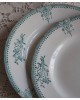Assiettes Plates Céramique de St. Amand-les-Eaux, Bordure Verte Florale 1932
