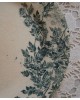 Assiette semi creuse Creil Montereau, bordure fleurs vertes