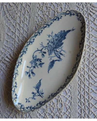 Ravier, plat ovale Porcelaine Opaque de Gien, 1886 - 1938