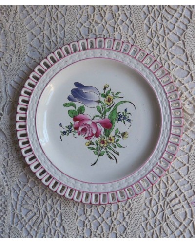 パニエ模様のデザート皿 "Réverbère" リュネヴィル 1889-