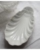 Ravier coquille blanc en porcelaine Creil Montreau 1884 - 1920