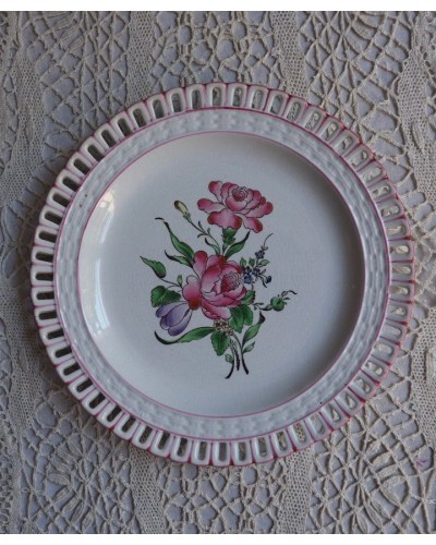 パニエ模様のデザート皿 "Réverbère" リュネヴィル 1889-