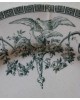 Assiette plate porcelaine opaque de Gien terre de fer, modèle Marie Antoinette