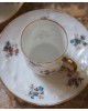 Lot 2 Tasse à moka et sous tasse blanc avec liseré doré décor fleurs porcelaine de Limoges