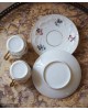 Lot 2 Tasse à moka et sous tasse blanc avec liseré doré décor fleurs porcelaine de Limoges