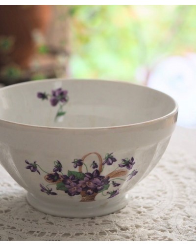 Bol en porcelaine décor violettes Longchamp