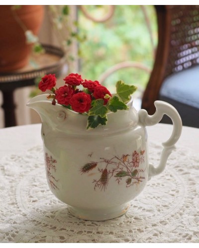 Pot à lait decor fleurs et épi blé sans marque