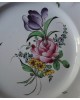 Compotier RÉVERBERE LUNÉVILLE K & G Motif tulipe et rose, en demi-porcelaine, 3 couleurs
