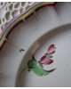 Compotier RÉVERBERE LUNÉVILLE K & G Motif tulipe et rose, en demi-porcelaine, 3 couleurs