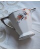Petit pot décor floral, liseret argent, porcelaine de  Limoges,  Art Déco