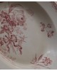 Assiette creuse Sarreguemines modèle "Fontanges" à décor de fleurs roses
