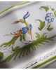 Bonbonnière avec son plat artisan faïencier à Moustiers fait main décor oiseaux